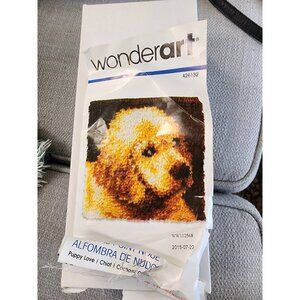 Wonderart Latch Hook Kit 12"X12" Puppy Love Open Box  Please read condition desc